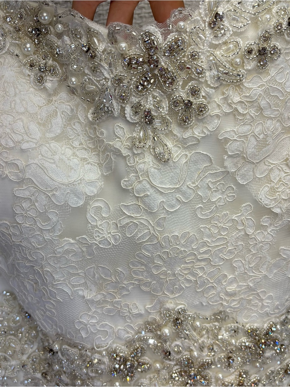 NWT Mori Lee Model 1913 A-Line Wedding Dress Sz 20- Ivory Silver Beading Lace - Picture 4 of 16